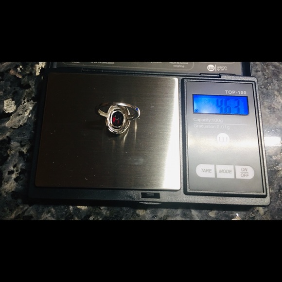 Gorgeous Lab Created Garnet Necklace & Ring Set - Picture 7 of 10